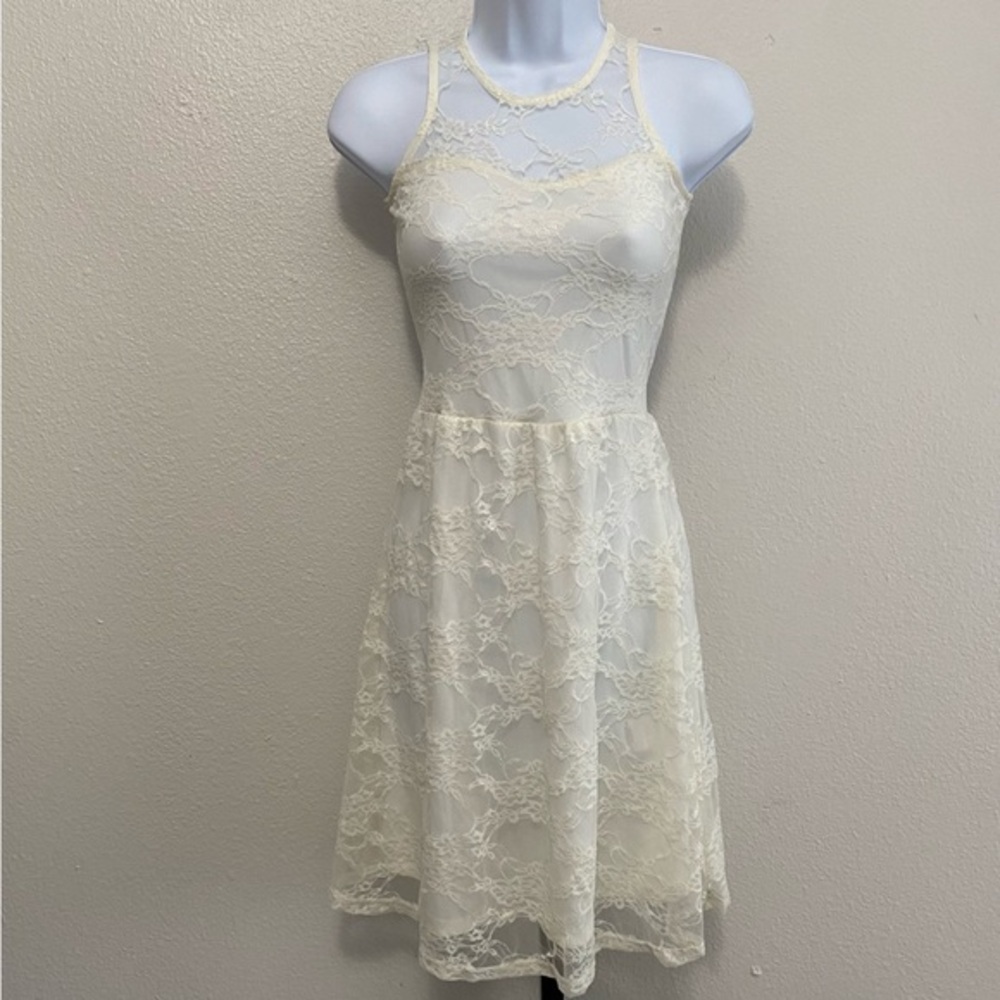 Sheer Lace Coquette Feminine Dress XS Floral Delicate Dainty Romantic